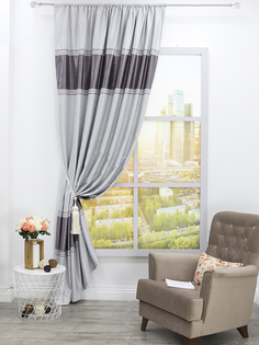 Штора Amore Mio Блэкаут жаккардовый 200x270, венге 13903_2, 1 шт.