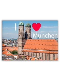 Магнит на холодильник малый DRABS A5, I love Munchen, Я люблю Мюнхен и собор
