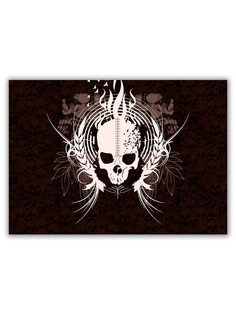 Магнит на холодильник DRABS большой - A4, skull tribal