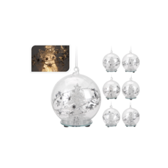 Ёлочное украшение Home Collection Снежная зима Шар с Фигуркой 8х8х9см с Подсветкой 1 шт