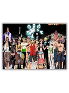 Магнит на холодильник малый DRABS A5, onepiece, герои на черном фоне