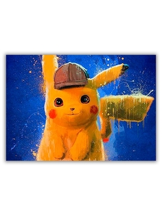 Магнит на холодильник малый DRABS A5, Pikachu Pika Pika, Покемон Пикачу