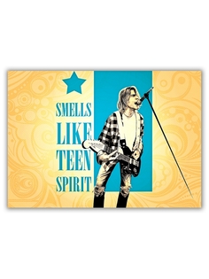 Магнит на холодильник DRABS малый - A5, Smells like teen spirit оранж