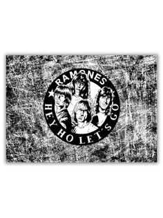 Магнит на холодильник DRABS большой - A4, Ramones черно-белая