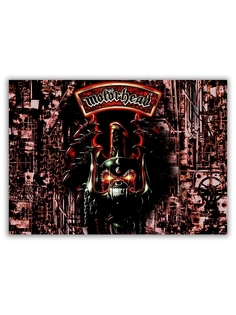 Магнит на холодильник DRABS большой - A4, Motorhead черный череп на коричневом