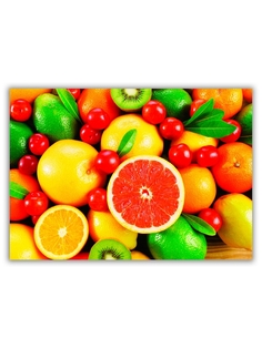 Магнит на холодильник DRABS малый - A5, Фрукты, ягоды. Апельсин, киви