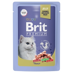 Влажный корм для кошек Brit Premium форель в желе 14 шт х 85 гр Brit*