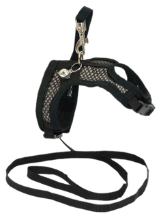 Комплект поводок, шлейка для кошек Darell Аэро черный Дарэлл