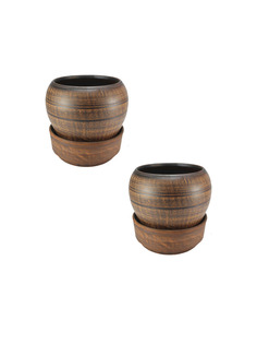 69KАШ018.2.П01 Горшок для цветов Молоченный 2шт 0,85л Солнечногорская керамика