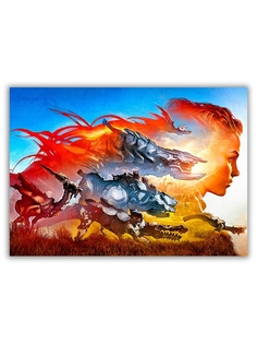 Магнит на холодильник DRABS большой - A4, Horizon zero dawn
