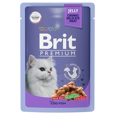 Влажный корм для кошек Brit Premium треска в желе 14 шт х 85 гр Brit*