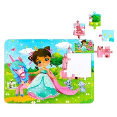 Пазл Puzzle Time Милая принцесса, 34 детали + раскраска, в рамке 4659716