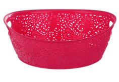 Корзина для хранения Hitt Кружевная овальная розовая 3 л