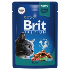 Влажный корм для кошек Brit Premium утка в соусе 14 шт х 85 гр Brit*