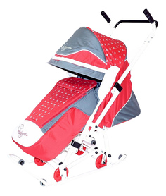 Санки-коляска R-Toys Скользяшки Мозаика красный/серый/белый