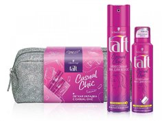 Подарочный набор Taft Casual Chic Лак для волос 225 мл+Мусс для укладки 150 мл+косметичка