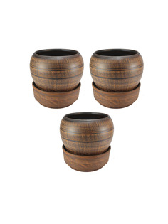 69KАШ018.3.П01 Горшок для цветов Молоченный 3шт 0,85л Солнечногорская керамика