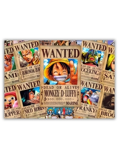 Магнит на холодильник DRABS большой - A4, One piece в стиле объявлений Разыскивается