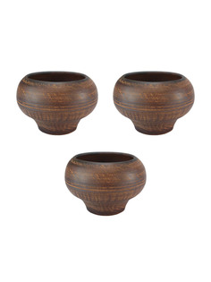 69КАШ033.3 Кашпо Молоченный 3шт 0,35л Солнечногорская керамика