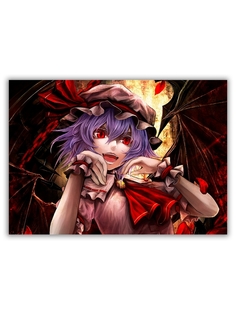 Магнит на холодильник DRABS большой - A4, аниме демоны, девушка в берете