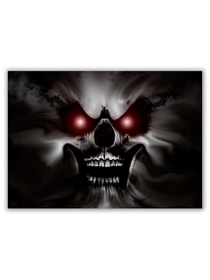 Магнит на холодильник DRABS большой - A4, Skull on sky