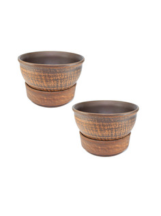 69КАШ040.2.П01 горшок для цветов Молоченный 2шт 0,7л Солнечногорская керамика