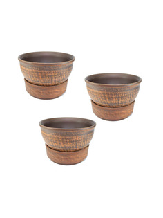 69КАШ040.3.П01 горшок для цветов Молоченный 3шт 0,7л Солнечногорская керамика