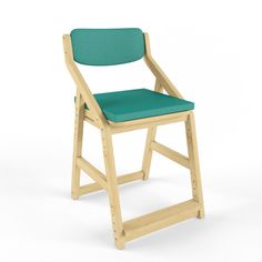 Стул растущий 38 попугаев Робин Wood с чехлом без покрытия Бирюза PRW0056