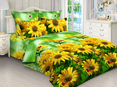 Простыня Mercury Home Солнечный цветок 2 СП 180x220 Бязь