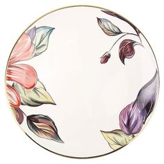 Тарелка для вторых блюд Nouvelle Home Олеандр 23 см белая