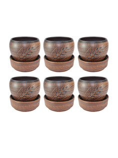 69КАШ130.6.П01 Горшок для цветов Колос 6шт 0,7л Солнечногорская керамика