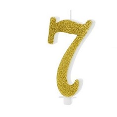 Свеча праздничная PartyDeco 7 золотая 10 см