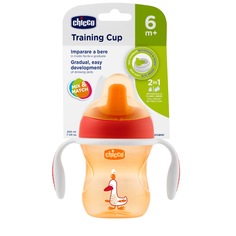 Чашка-поильник Chicco Training Cup полужесткий носик 200мл красный
