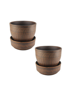 69КАШ045.2.П01 горшок для цветов Молоченный 2шт 0,6л Солнечногорская керамика