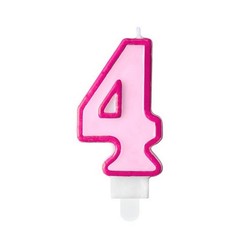 Свеча праздничная Party Deco 4 розовая