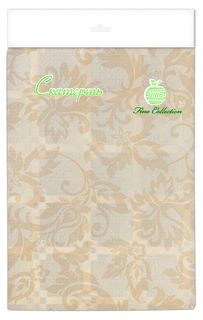 Скатерть 120 x 150 см бумага-полипропилен бежевая No Brand