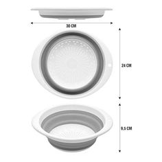 Дуршлаг Unigood складной серо-белый 30 х 24 х 9,5 см