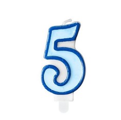 Свеча праздничная Party Deco 5 голубая