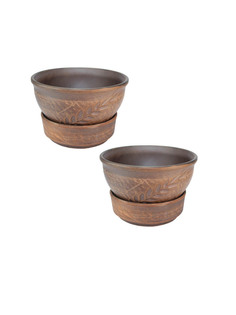 69КАШ140.2.П01 Горшок для цветов Колос 2шт 0,7л Солнечногорская керамика