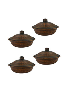 Форма для запекания с крышкой 4шт 0,55л, 69ФОРМ041.4.К01 Солнечногорская керамика