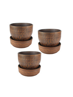 69КАШ145.3.П01 Горшок для цветов Колос 3шт 0,6л Солнечногорская керамика