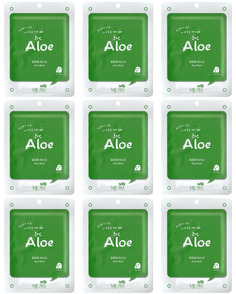 Маска тканевая для лица Mijin с алоэ MJ CARE Aloe mask pack 22г 9шт