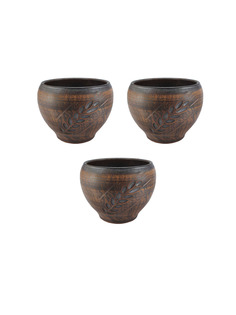 69КАШ130.3 Кашпо Колос 3шт 0,7л Солнечногорская керамика