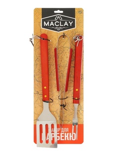 Коптильня Набор для барбекю Maclay лопатка 40cm, вилка 37cm щипцы 134212
