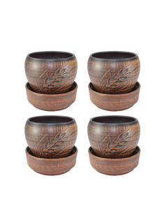 69КАШ130.4.П01 Горшок для цветов Колос 4шт 0,7л Солнечногорская керамика