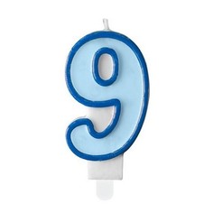 Свеча праздничная Party Deco 9 голубая