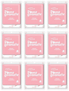 Маска тканевая для лица Mijin с гранатом MJ CARE Pomegranate mask pack 22г 9шт