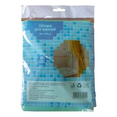Штора для ванной Klever 180 х 180 см бежевая + 10 колец Клевер