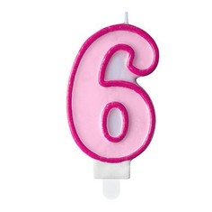 Свеча праздничная Party Deco 6 розовая