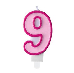 Свеча праздничная Party Deco 9 розовая